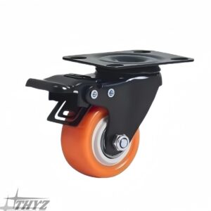 GARRUCHA PLATAFORMA GIRATORIA C/FRENO RUEDA PP NARANJA 2 40kg THYZ