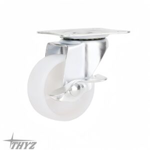 GARRUCHA PLATAFORMA GIRATORIA C/FRENO RUEDA PP BLANCO 1-1/2 20kg THYZ (4PCS)