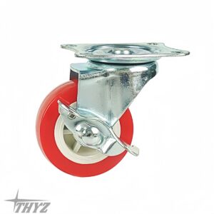 GARRUCHA PLATAFORMA GIRATORIA C/FRENO RUEDA PP ROJO 2 30kg THYZ (4PCS)