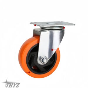 GARRUCHA PLATAFORMA GIRATORIA 5 RUEDA PP NARANJA 100kg THYZ