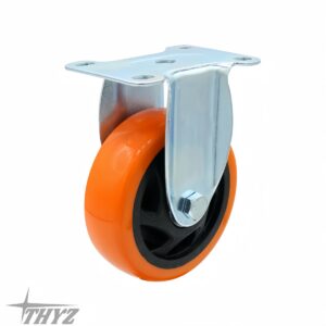 GARRUCHA PLATAFORMA FIJA 3 RUEDA PP NARANJA 80kg THYZ