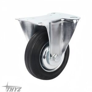 RUEDA DE CAUCHO 85mm CON SOPORTE PLATAFORMA FIJA 50kgs THYZ
