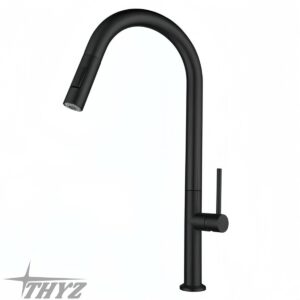 LLAVE PARA COCINA MESON ACERO INOX SUS304 NEGRO MATE EXTENSIBLE TY-709 THYZ