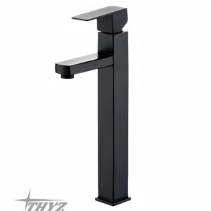 LLAVE ALTO PARA LAVAMANOS ACERO INOX SUS304 NEGRO MATE MONOMANDO TY-717 THYZ