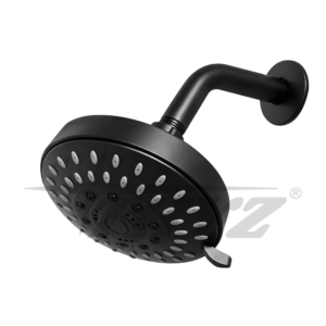 DUCHA CON BRAZO CON 5 TIPOS CHORROS NEGRO MATE 5 Pulgadaso THYZ