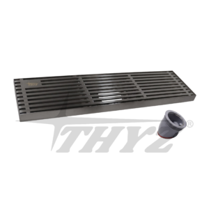 REJILLA DE DESAGUE ACERO INOX SUS304 GRIS OSCURO 8cmX20cm TY-822 THYZ
